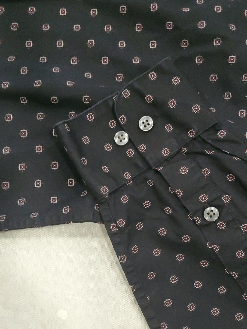 Bar III Black Button-Down Shirt with Small White Dot Pattern - Picture 5 of 13